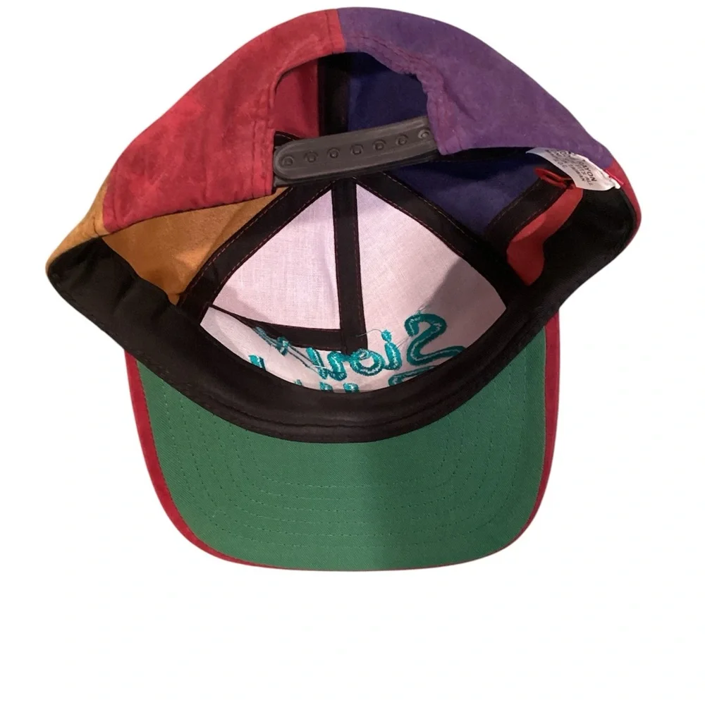 Sioux Falls VTG Colorblock Hat 100% Rayon Snapback Red Purple Tan Teal Vintage‎